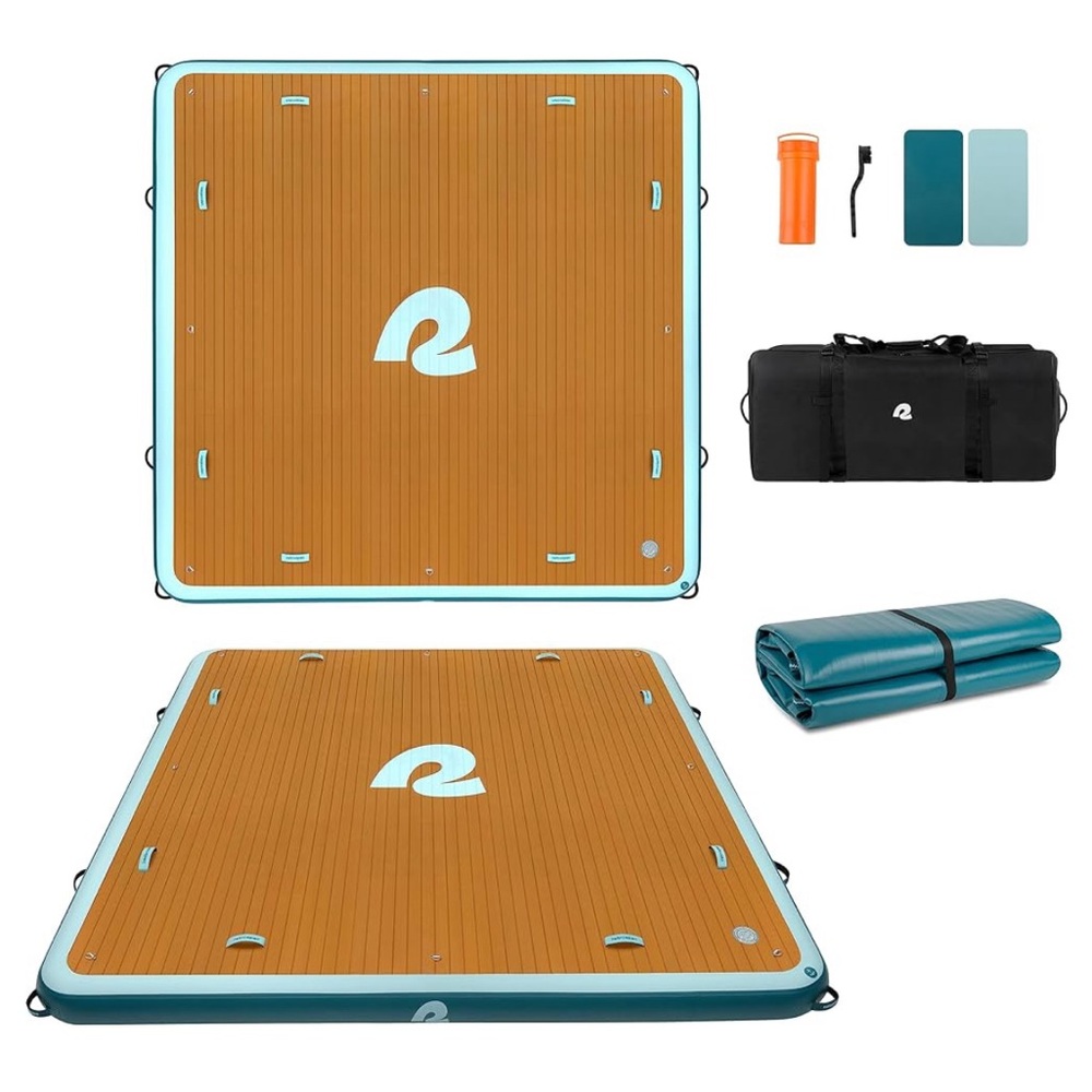 Floating inflatable dock